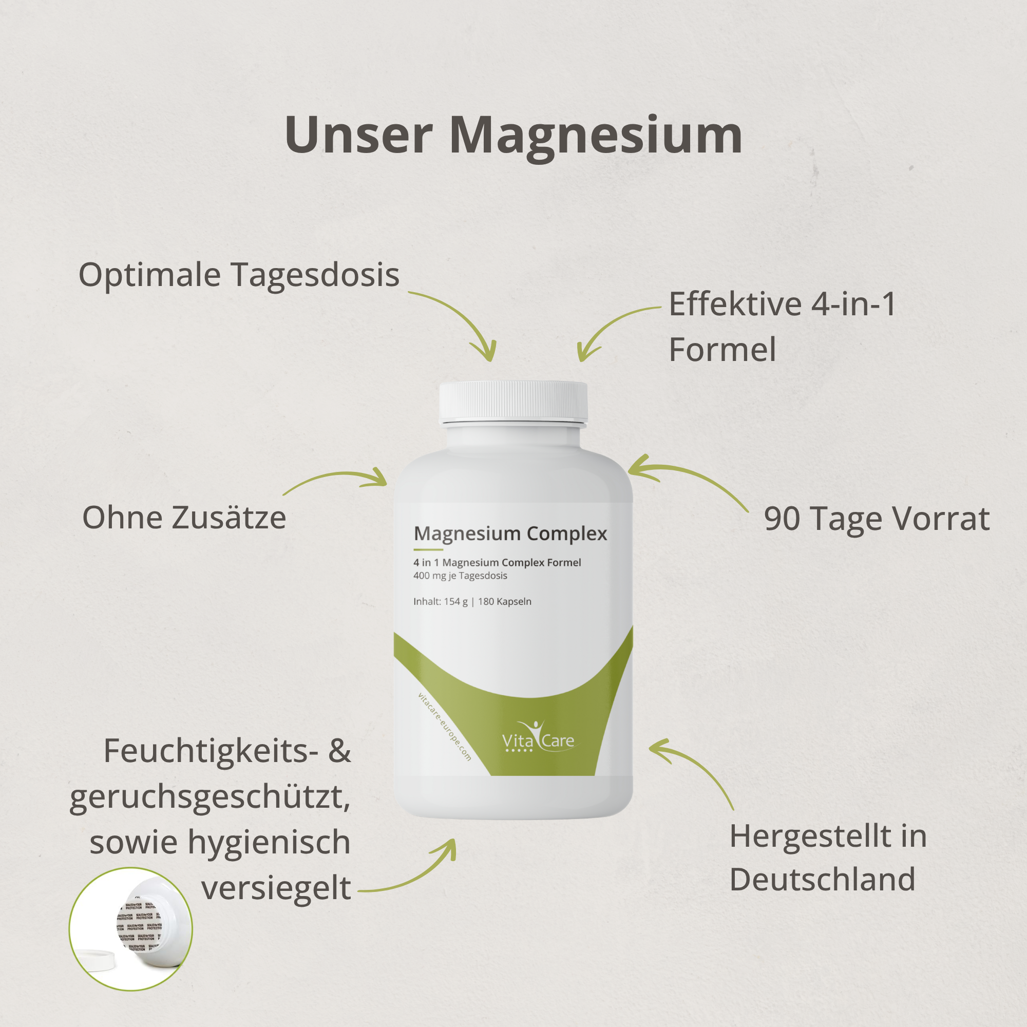 Magnesium Complex 400mg – 4 in 1 Formel