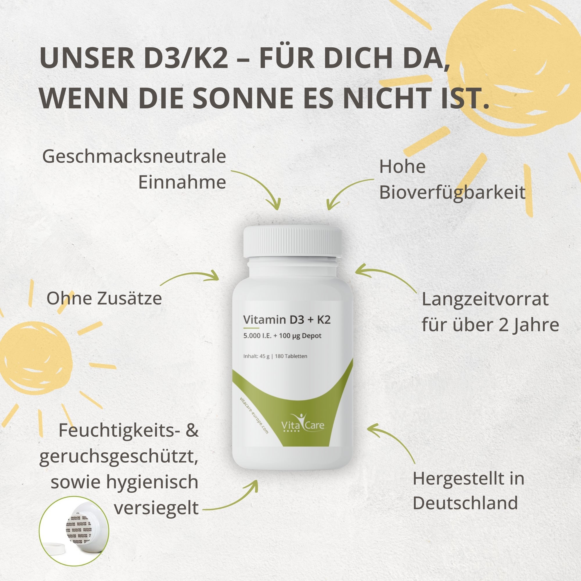 Vitamin D3 + K2