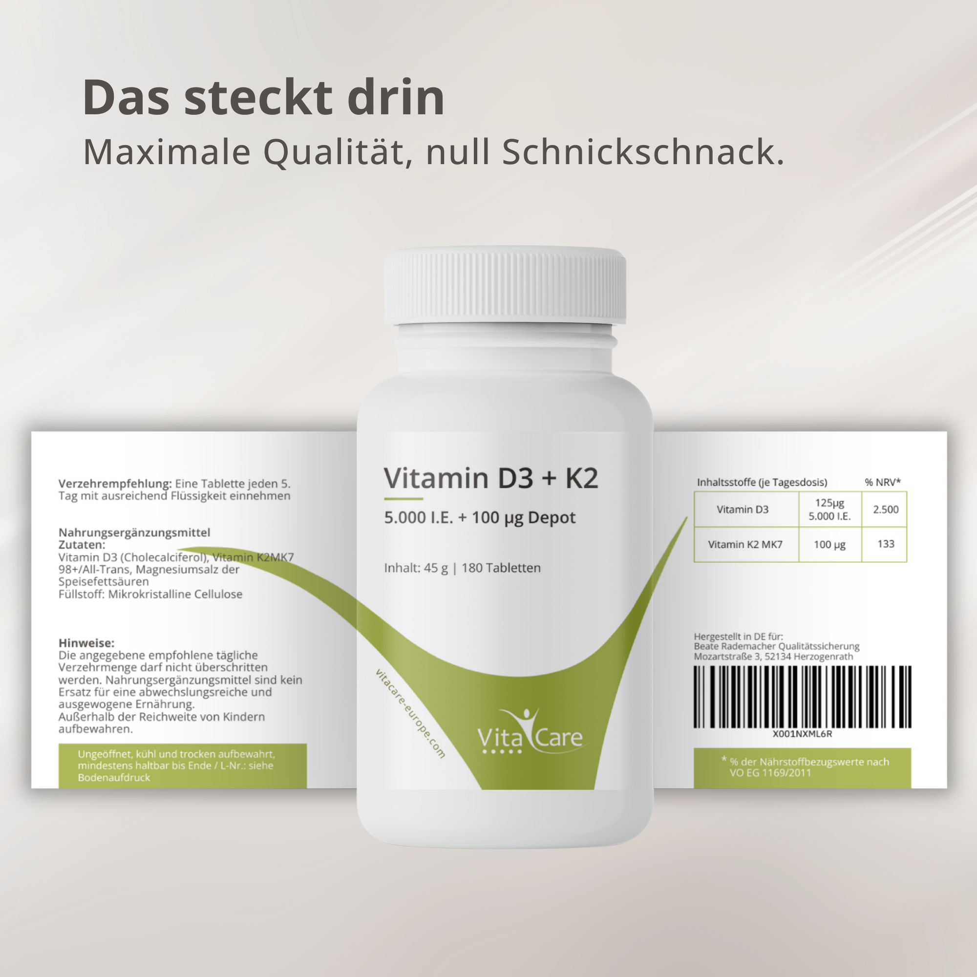Vitamin D3+K2 - 5000 I.E. Tabletten