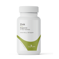 Zink Bisglycinat 25 mg – 365 Kapseln (Jahresvorrat)