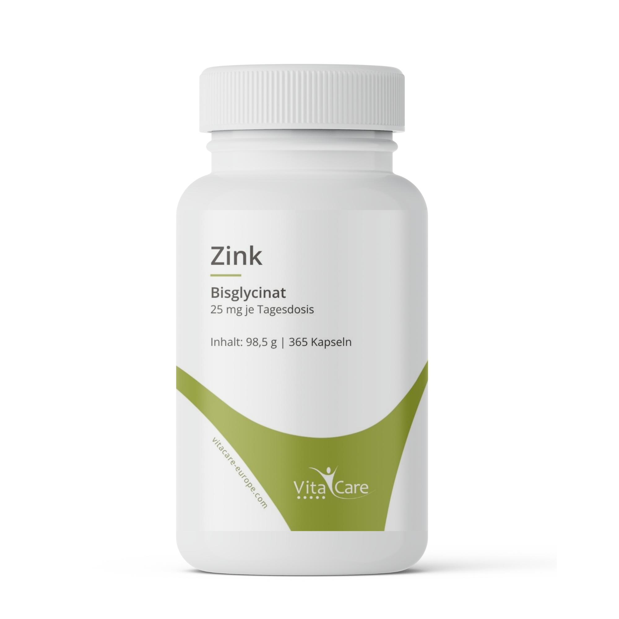 Zink Bisglycinat 25 mg – 365 Kapseln (Jahresvorrat)