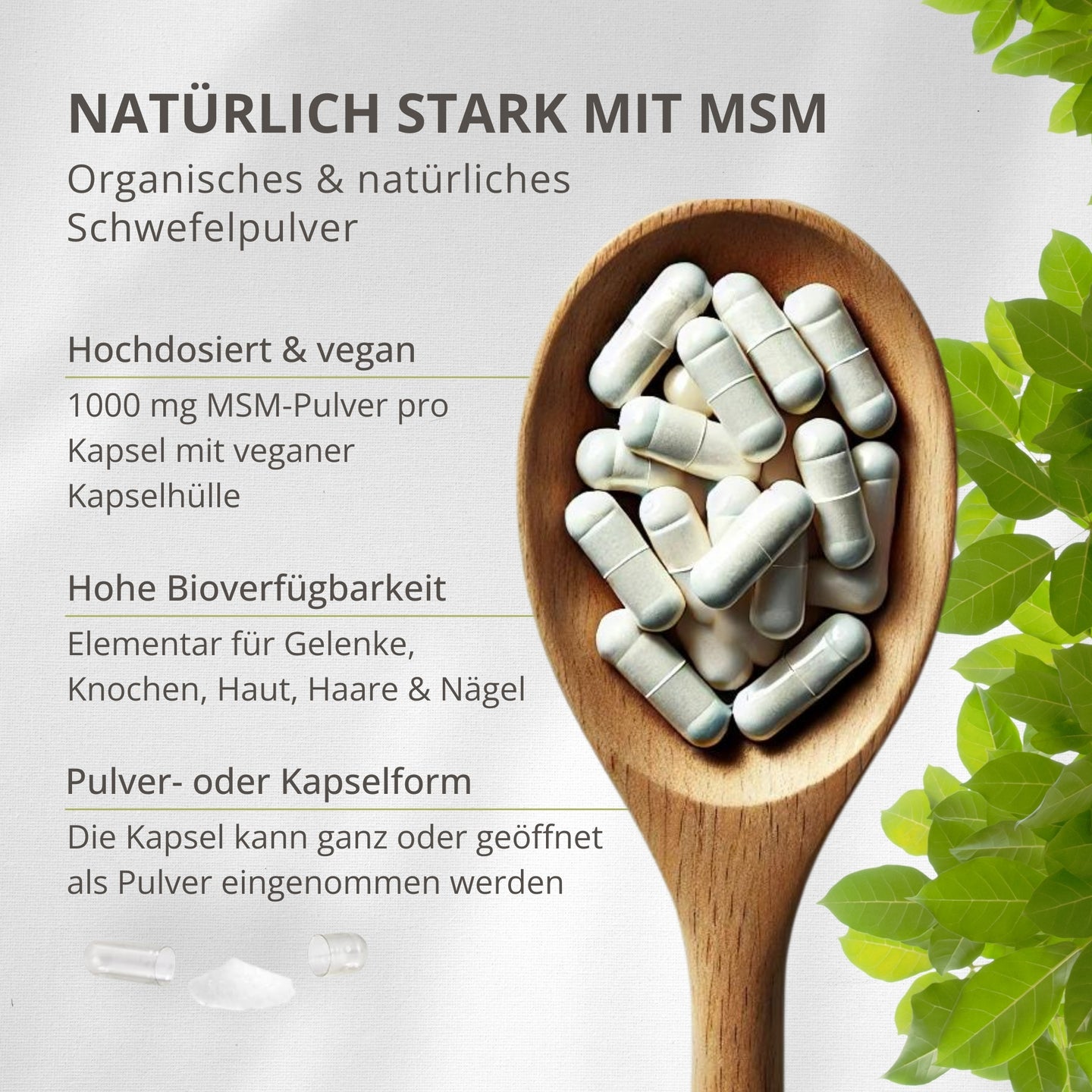 MSM 1000 mg (Methylsulphonylmethan) - 120 Kapseln - VitaCare