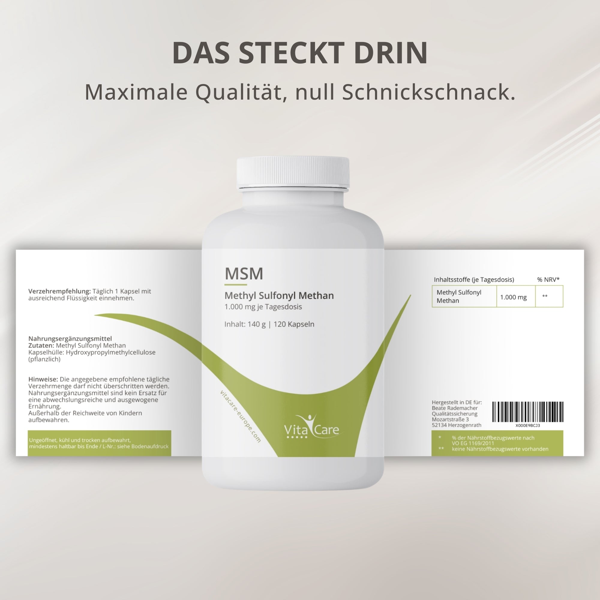 MSM 1.000 mg – Reine organische Schwefelverbindung