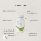 Zink Bisglycinat 25 mg – 365 Kapseln (Jahresvorrat)